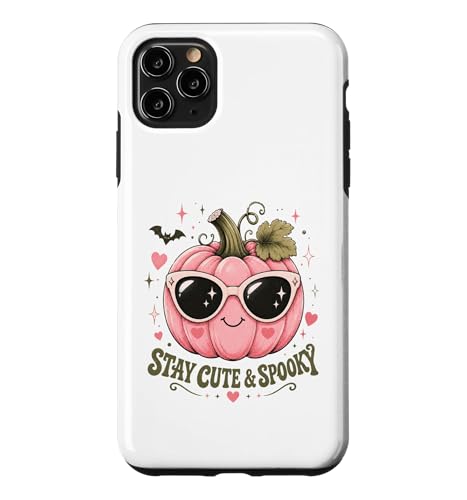 Stay Cute and Spooky Pink �p���v�L�� �n���E�B�� �T�}�[�E�B�[�� �X�}�z�P�[�X iPhone 11 Pro Max �p