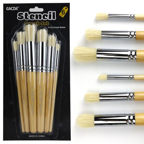 Wooden Stencil Brush Set (6 Pieces)