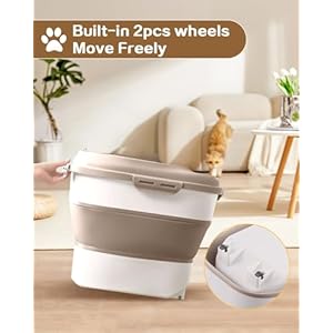 30Lbs-Dog-Food-Storage-Container-Collapsible-Dog-Food-Container-with-Airtight-Lids-Scoop-and-25L-Small-Pet-Food-Storage-Container-Dry-Food-For-Dog-Cat-and-Other-Pet-Food-Khaki - Cucciolini Doodles 30Lbs-Dog-Food-Storage-Container-Collapsible-Dog-Food-Container-with-Airtight-Lids-Scoop-and-25L-Small-Pet-Food-Storage-Container-Dry-Food-For-Dog-Cat-and-Other-Pet-Food-Khaki