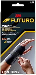 FUTURO-135 Compression Stabilizing Wrist Brace, Helps Support Sprains, Strains, and Symptoms of Carpal Tunnel Syndrome, Small/Medium - Black