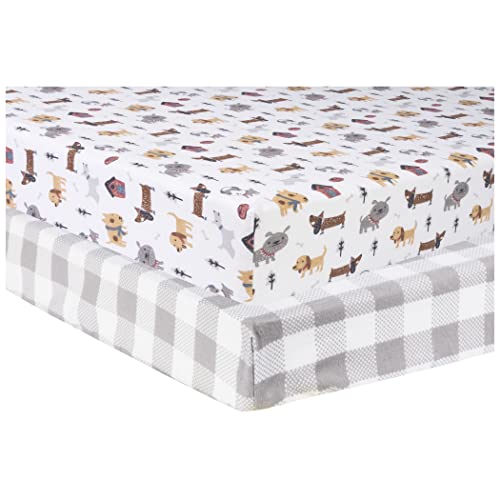 Image of Dog Park 2 Pack Flannel Playard Sheets