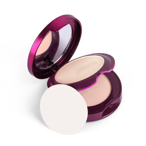 Hilary Rhoda Compact Powder | Ivory | 2-in-1 Pressed Powder with Mirror & Puff | Shimmery & HD Matte Finish With Long Lasting Coverage| Oil Control | (My Ivory – Shade 01)-18g
