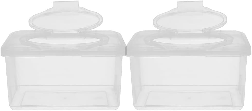 2Pcs Refillable Wipes Dispenser with Weighted Design for One-Handed Use Keeps Wipes Moist and Clean Versatile Wipe Holder for Nursery Bathroom and Home Decor