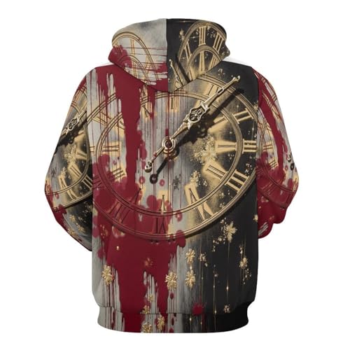 Veste zippée imprimée 3D horloges sweat ample pour look urbain unique - 4
