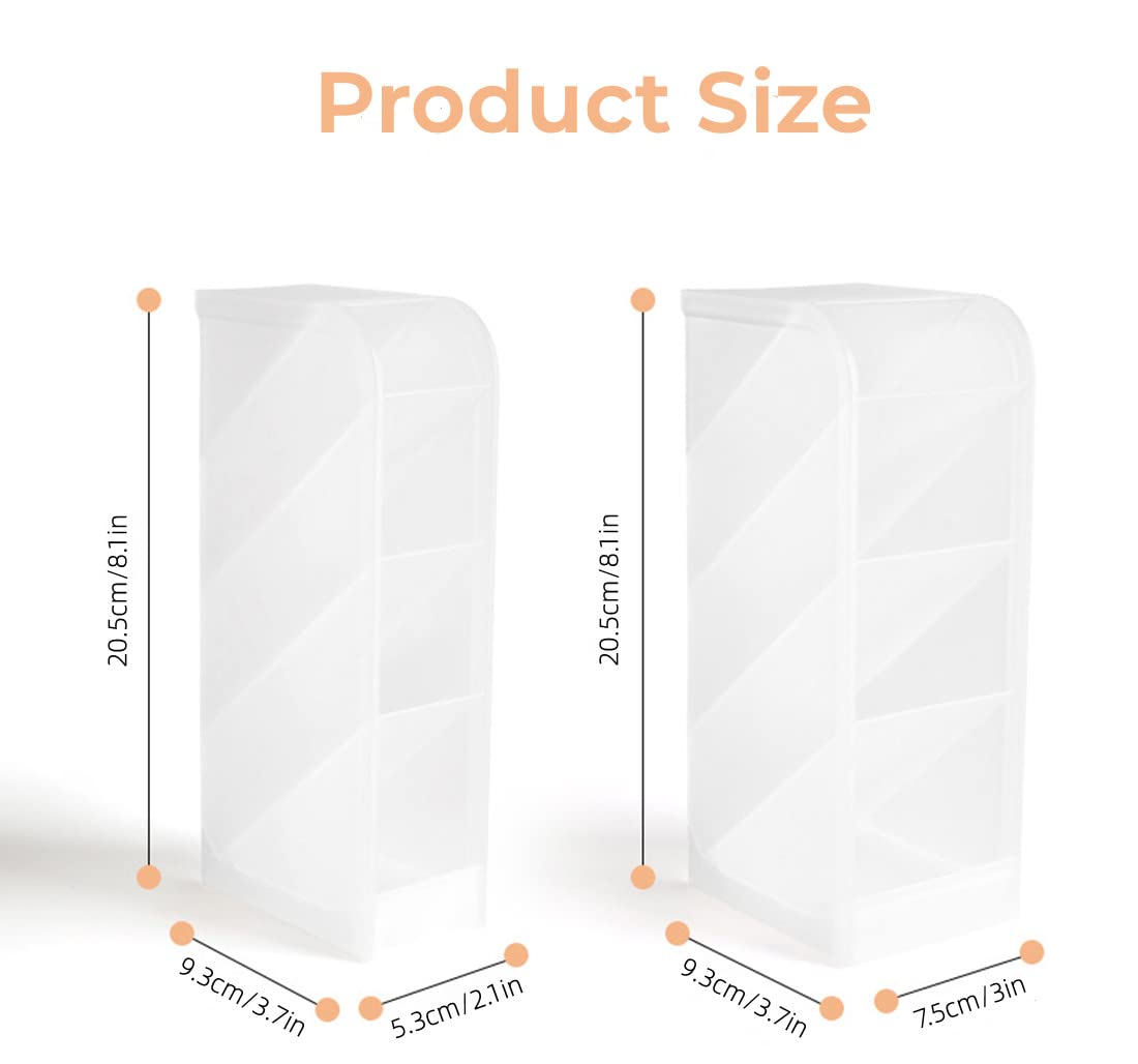 Cevvako Pen Organiser for Desk Translucent Slanted Pen Storage Holder (7.5cm and 5 cm) - Image 2
