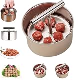 Frikadellenformer, Frikadellenformer aus Edelstahl, manuelles Presswerkzeug for 6/12 Frikadellen, sorgenfreies Werkzeug zur Herstellung von Frikadellen, for Knödel, Gebäck und Frikadellen(6-hole meat