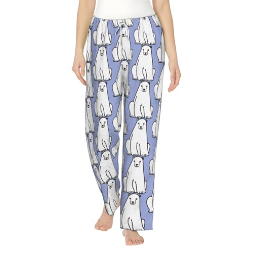 Pantalon de pyjama flanelle Polar Bear doux : cadeau idéal femme et fille