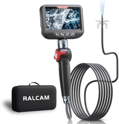 Ralcam Endoskopkamera mit Licht Endoscope Camera - Endoskop 8,5 mm Inspektionskamera 4,3" HD 1080P Rohrkamera, Kameras mit 6 LED, IP67 Wasserdicht Teleskopkamera Kfz Werkzeug (1,5M