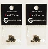 L-Style 2 Pack of Champagne Rings for L-Style PRO Dart Flights - Set of 6 (12 Total) - Clear Black