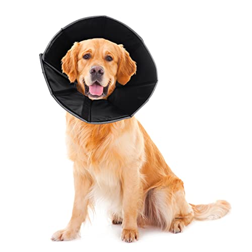 BKVESHI Cône Collerette pour Chat Chien, Collier élisabéthain, Collier de Récupération pour Animaux de Compagnie pour Après La Chirurgie, Collier Anti-Morsure Réglable pour Chat, Chien (XL) Cover