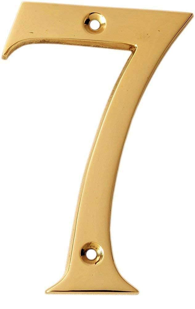 eSplanade 4" Brass House Hotel Door Number Plaque Sticky Numeric Numerical Digit 0-9 (7 (Seven))-image-21