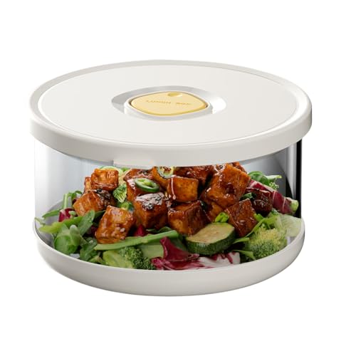 Dmuzsoih Recipiente de ensalada – Ensaladera transparente | Recipiente de vidrio sellado para el lugar de trabajo, escuela, cocina, restaurante, despensa, , camping