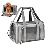 Transporttasche für Hunde | Atmungsaktives Netz, verstellbar, bequem und faltbar, praktische Schultertasche für Katzen auf Reisen, für Camping, Picknick, Reisen und Wochenende