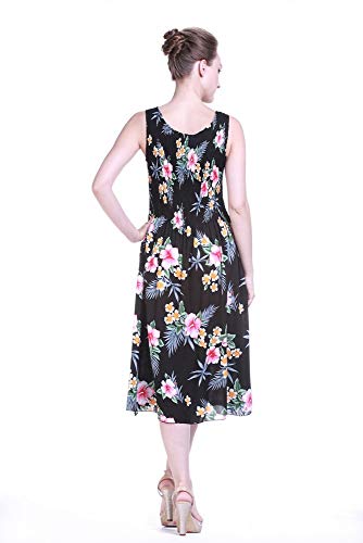 Image of Family Matching Hawaiian Clothes, Hibiscus Black | Black Hibiscus Print • Soft Rayon Fabric • Family Matching Outfits • Vacation Ready • Luau Party Wear