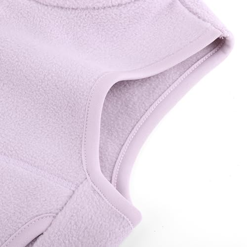 ANIMQUE Kinder Fleeceweste Eltern-Kind Einfarbig Weste Polarfleece Herbst Winter Stehkragen Ärmellose Jacke mit Reißverschluss, Lila 100