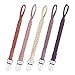 Duludulu Braided Pacifier Clips Baby Girl - Unisex Design Binky Clips with Teething Straps for Shower & Birthday Gifts