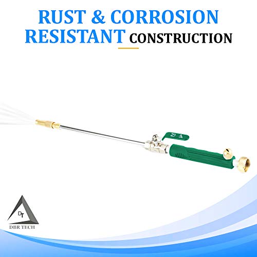 Hydro Jet High Pressure Power Washer Wand for Car Washing or Garden Cleaning, Heavy Duty Metal Watering Sprayer with Universal Hose End, Hydrojet Water Power Nozzle (Basil Green)