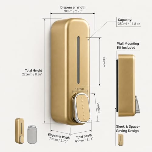 Image of Soap Dispenser 400ml No-Drill Adhesive Wall-Mounted Dispenser, Durable ABS Plastic, White Dolphin Design Dispenser for Kitchen, Hand Wash, Shower Gel & Sanitizer