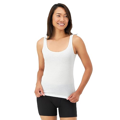 Hanes Women's Originals Knit Cotton Rib Tank Pack, Soft Ribbed Tank Tops, 3-Pack2