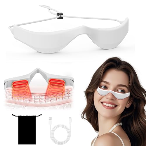 Under Eye Red Light Therapy,3 Modes Red Light Therapy Device Microcurrent Eye Massager,Red Light Glasses For Eye Bags Dark Circles Puffiness Wrinkles Fine Lines, Relieving Eye Fatigue
