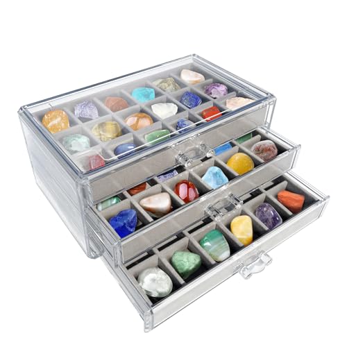 Rock display case，rock collection box，crystal display shelf，rock collection box for kids，crystal display case，gemstone display case，fossil display case，rock collection display case