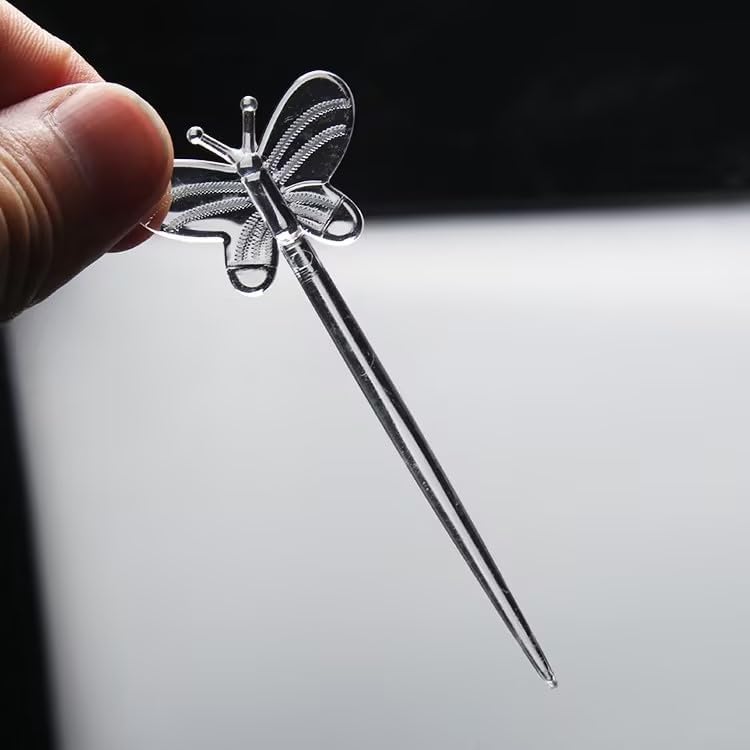 200 Pcs Clear Plastic Cocktail Picks Butterfly Fruit Toothpicks Food Drink Picks Sandwich Appetizer Sticks Skewers Party Supplies for Wedding Baby Shower, Bar Tools