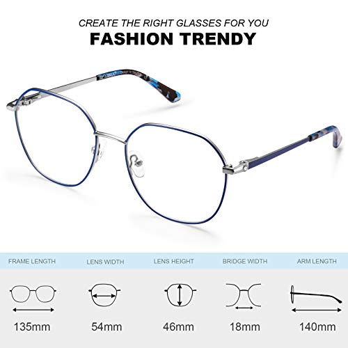 Image of CARFIA Nerd Costume Glasses for Halloween Cosplay Non-Prescription Clear Lens Prop Women Blue Light Blocking Glasses