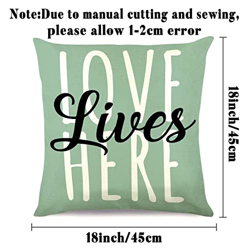 Eucalyptus Leaves Pillow Covers 18X18 Set Of 4, Spring Summer Green Leaves Watercolor Decorative Throw Pillow Covers, Buffalo Plaid Cushion Case Decoration For Couch, Living Room, Bedroom, Car #TOP3