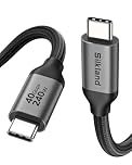 Silkland USB4 Cable for Thunderbolt 4/3 Cable USB-IF Certified 0.8M 40Gbps, USB-C Display/Video/Monitor Cable [8K/6K/5K@60Hz 4K@144Hz], 240W PD3.1 for MacBook Pro, PSSD, Display, Docking, Monitor