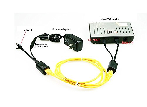 Divisor POE pasivo COOSO, 24 V a 12 V, compatible con la mayoría de dispositivos POE sin switch y todas las cámaras web, paquete de 5 unidades miniatura 6