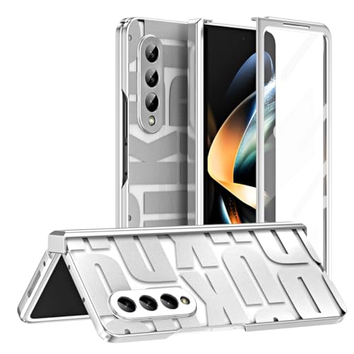 Coque Samsung Galaxy Z Fold 5 argent avec film écran intégré étui rigide chic