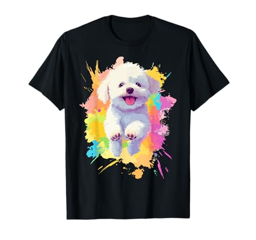 Bichon Frise Lovers Colorful Splash Art Bichon Frise T-Shirt