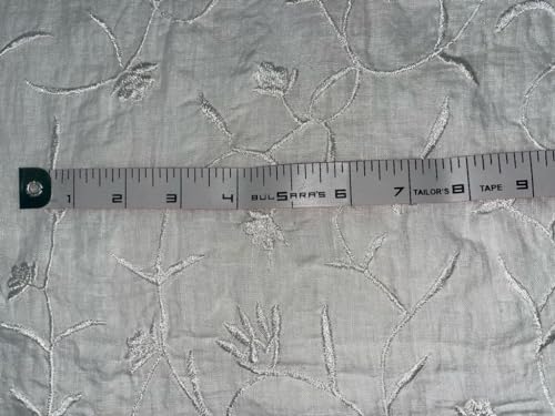 Lin avec auto-broderie blanc laize 142cm couture vêtement - 3