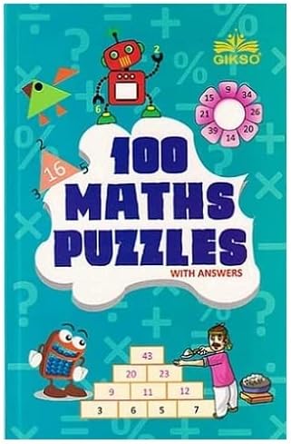 GIKSO 100 Maths Puzzles Book - Brain Boosting Mathematical Activities for Age 7+ Years Old Kids | Multi Color Game Book (English) - Reprinted 2023 (Revised Edition, 2020)