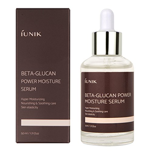 IUNIK Beta-Glucan Power Moisture Serum with natural ingredients from mushrooms give moisture & nutrition & soothing care - No stickness No Hassles - 1.71 OZ