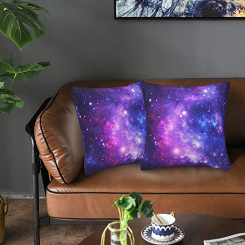 Galaxy Star Space Nebula Throw Pillow Covers 18X18 Pillowcase Farmhouse Pillow Case Square Cushion For Living Room Couch Sofa Bed Home Outdoor Indoor Decor Set Of 2 #TOP2