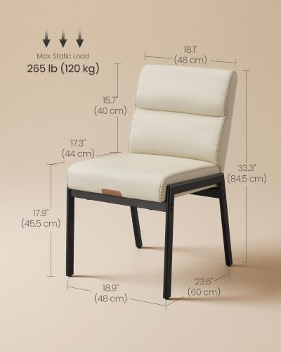 Image of VASAGLE Dining Chairs Set of 4, Upholstered Kitchen Chairs