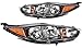 ANPART Headlight Assembly Fitment Left Driver Side and Right Passenger Side For 2014 2015 2016 2017 2018 For Ford Fiesta Onyx Black Housing/Clear Lens D2BZ13008H
