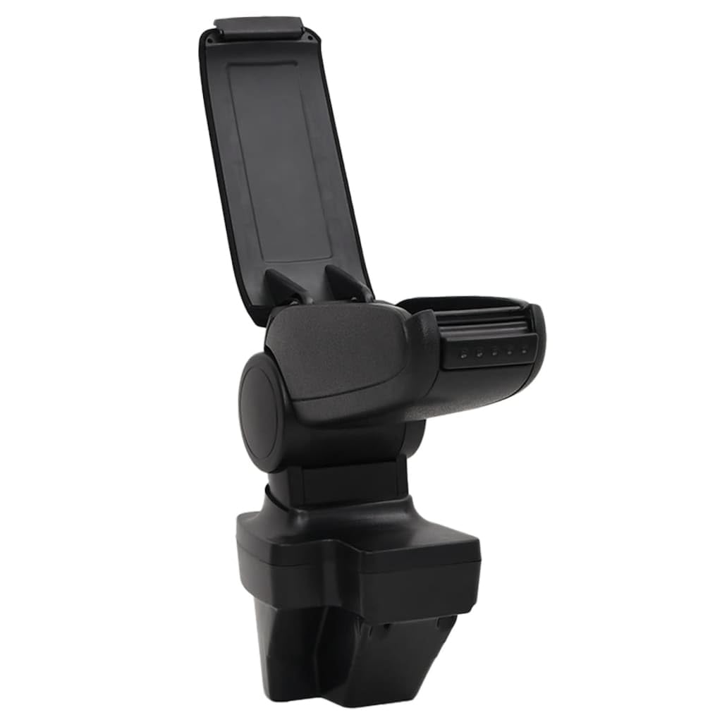 Accoudoir de voiture noir en ABS 15 x 35 x 33 à 49,5 cm avec compartiment de rangement réglable en hauteur pour Renault Clio LHD MK5 à partir de 2019 pour un confort ergonomique à l'intérieur
