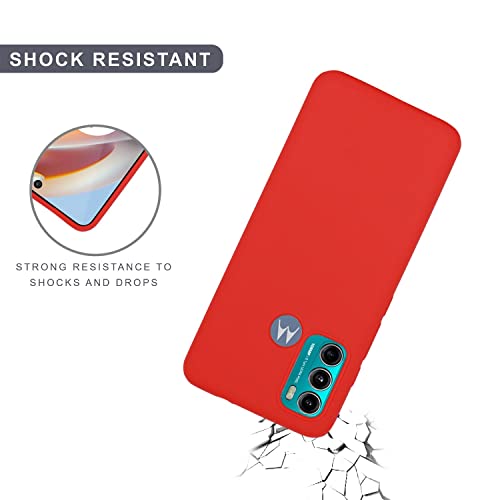 Image of SPRIG Compatible with Motorola G60 Liquid Silicone Premium Back Cover Drop Tested Shock Proof Mobile Case for Men, Women, Boys and Girls with Camera Protection (Red)