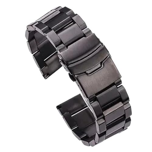 Bracelet montre acier inoxydable massif anti-chute à boucle déployante