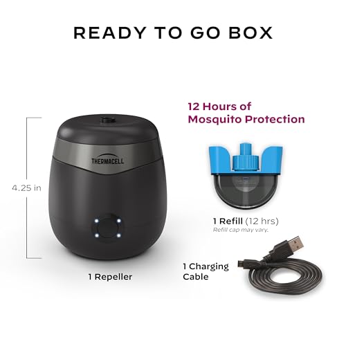 Thermacell Mosquito Repeller E-Series Rechargeable with 20\' Mosquito Protection Zone; Up to 9-Hr Battery Life; Includes 12-Hr Refill; Flame or Scent; DEET-Free Bug Spray Alternative - Thumbnail 6