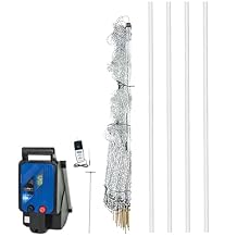 Premier 1 VersaNet Plus, 60"H x 100L Electric Garden Fence Starter Kit | 2" Strand Spacing at Bottom Keeps Varmints Out | Includes Solar Energizer, FiberRod Support Posts and Tester | White/Black