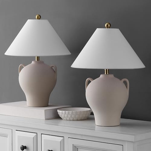 Set de 2 lámparas de mesa cerámica beige 18 pulg miniatura 4