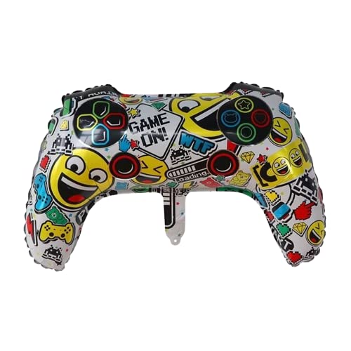 Image of Atpata Funky Gamer Birthday GAME ON! Foil Balloons (Set of 5) Video Game Theme Birthday Party - Gaming Console Shape Foil Balloon (Gaming White Balloons)