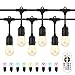 SALCAR RGB LED Lichterkette Außen Bunt 15m, 15 E27 LED Bruchsichere Birnen, S14 Lichterkette Glühbirne mit Fernbedienung, 16 Farben und 4 Lichtmust