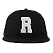 4sold - Gorra en negro/blanco con letras A a Z, Hombre, cap-26, R, talla única