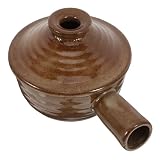 Teglia da forno con coperchio: portatile e leggera, facile da riporre, questa pentola in ceramica grezza non occupa spazio, piccola pentola per stufati con coperchio