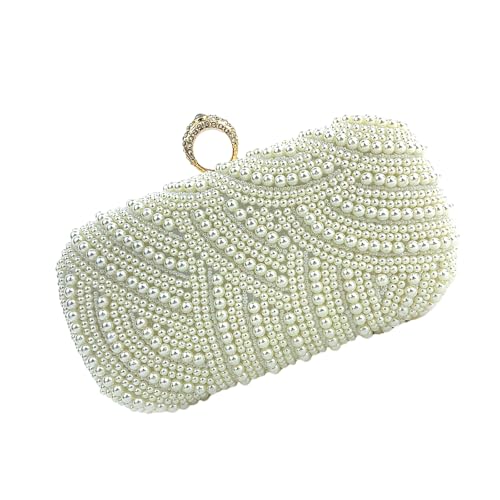 Sac à hand à perles élégant avec bandoulière amovible pour réceptions et fêtes