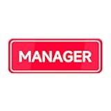 WWV Manager Sign W/Adhesive Back - Durable And Wipe Clean Plastic Sign - 10